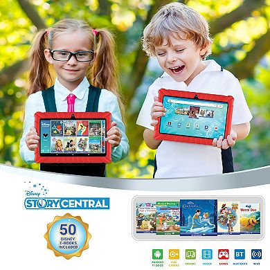Contixo 7" Kids Tablet 32GB, 50+ Disney Storybooks, Kid-Proof Case (2024 Model)