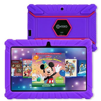Contixo 7" Kids Tablet 32GB, 50+ Disney Storybooks, Kid-Proof Case (2024 Model)