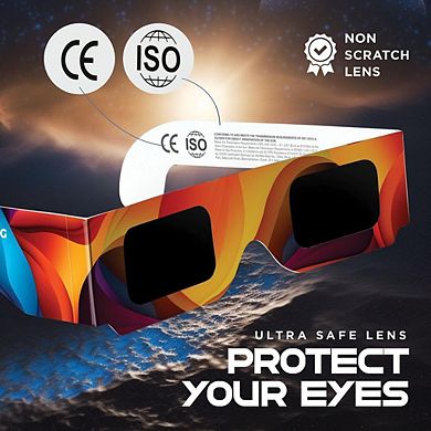 Solar Eclipse Glasses 10 Pack - Nasa Approved 2024 Multicolor Shades For Direct Sun Viewing