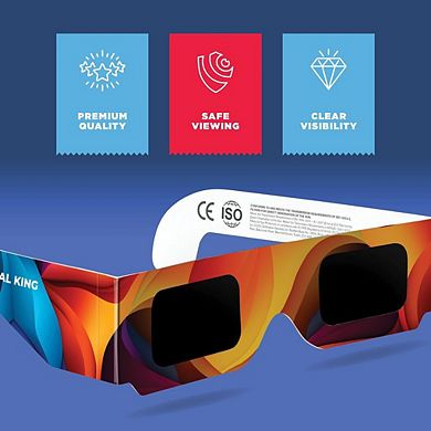 Solar Eclipse Glasses 10 Pack - Nasa Approved 2024 Multicolor Shades For Direct Sun Viewing
