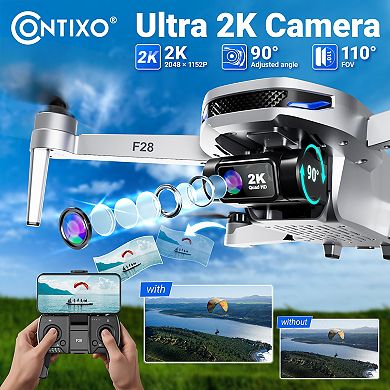 Contixo F28 Gps Foldable Drone With 2k Camera And Brushless Motor