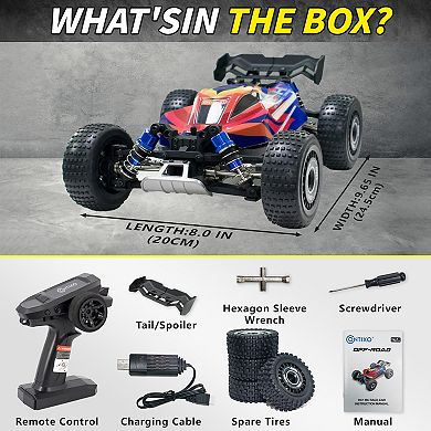 Contixo Hc1 Road Rager Rc Remote Control High Speed Race Car - 1:16 Scale