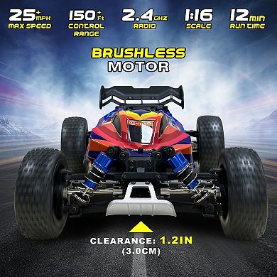 Contixo Hc1 Road Rager Rc Remote Control High Speed Race Car - 1:16 Scale