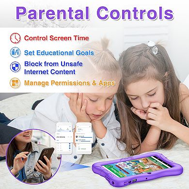 Contixo 7" Android Kids 32GB Tablet (2024 Model), Includes 50+ Disney Storybooks, Protective Case
