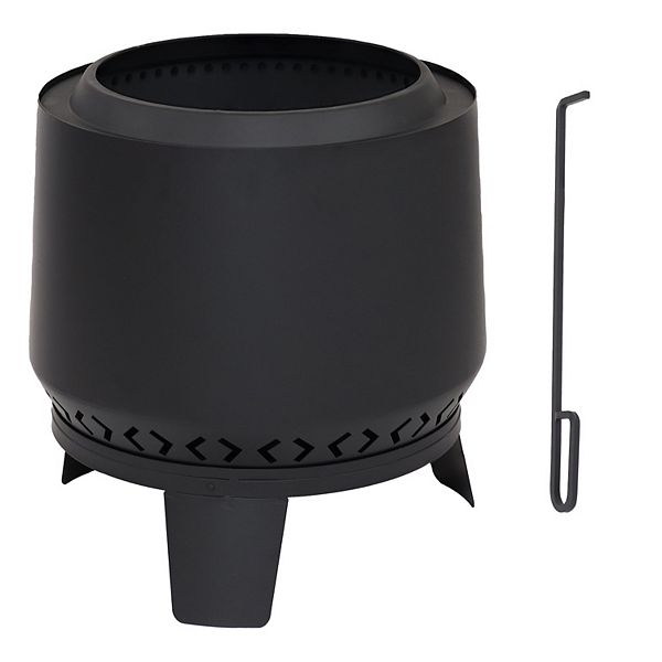 Sunnydaze 20 In Heavy-duty Steel Smokeless Fire Pit - Black