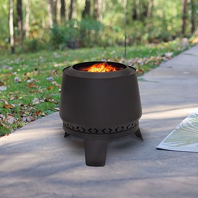 Sunnydaze 20 In Heavy-duty Steel Smokeless Fire Pit - Black