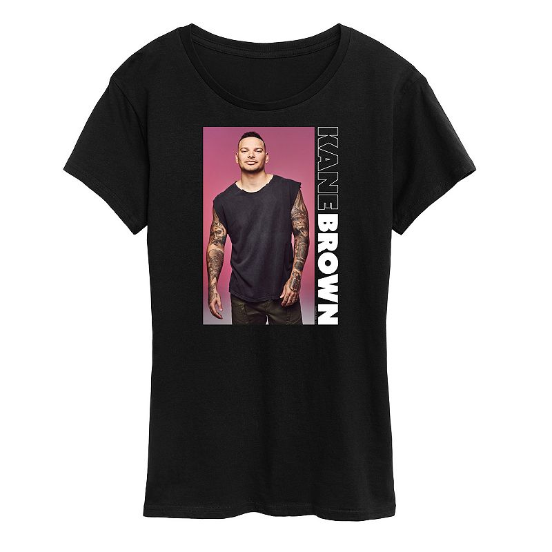 Licensed Character Women's Kane Brown Vertical Graphic Tee, Size: XXL, Black