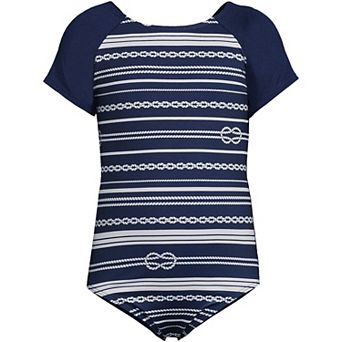 Girls 2-16 Lands' End Cap Sleeve Bow Back One Piece Swimsuit