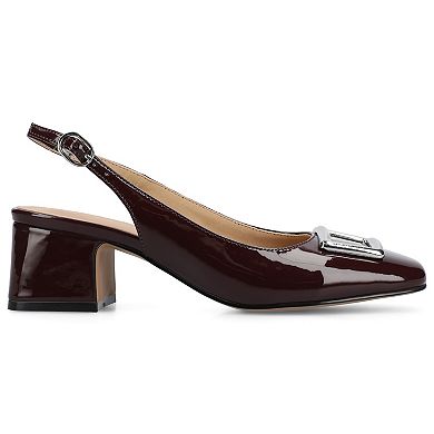 Journee Everlee Women's Tru Comfort Foam Sling Back Square Toe Pumps