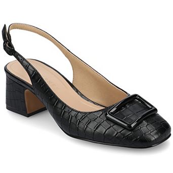 Journee Everlee Women's Sling Back Square Toe Pumps