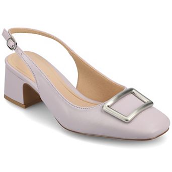 Journee Everlee Women's Sling Back Square Toe Pumps