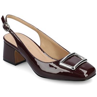 Journee Everlee Women's Tru Comfort Foam Sling Back Square Toe Pumps