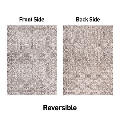 World Rug Gallery Contemporary Flowers Weather Resistant Indoor/Outdoor Area Rug
