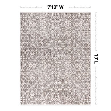 World Rug Gallery Contemporary Flowers Weather Resistant Indoor/Outdoor Area Rug