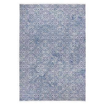 World Rug Gallery Contemporary Flowers Weather Resistant Indoor/Outdoor Area Rug
