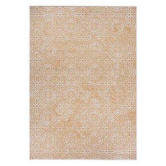World Rug Gallery Contemporary Flowers Weather Resistant Indoor/Outdoor Area Rug