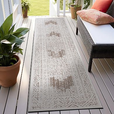 World Rug Gallery Transitional Bohemian Weather Resistant Indoor/Outdoor Area Rug