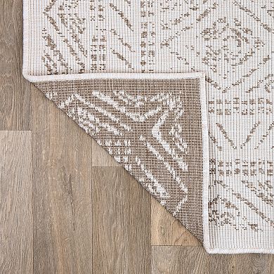 World Rug Gallery Transitional Bohemian Weather Resistant Indoor/Outdoor Area Rug