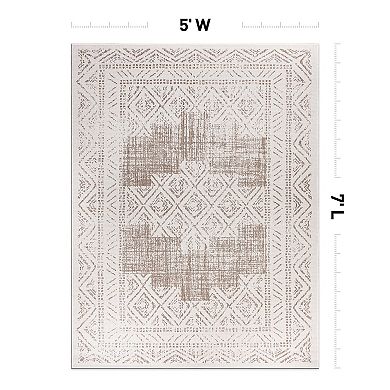 World Rug Gallery Transitional Bohemian Weather Resistant Indoor/Outdoor Area Rug