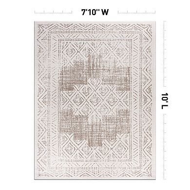 World Rug Gallery Transitional Bohemian Weather Resistant Indoor/Outdoor Area Rug