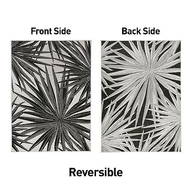 World Rug Gallery Tropical Leaves Nature Inspired Indoor/Outdoor Area Rug