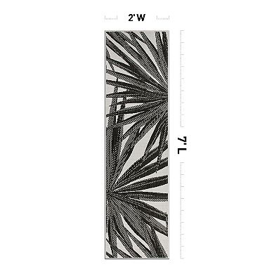 World Rug Gallery Tropical Leaves Nature Inspired Indoor/Outdoor Area Rug