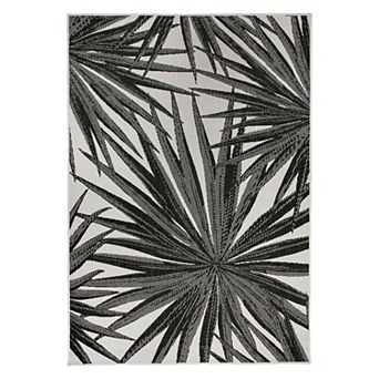World Rug Gallery Tropical Leaves Nature Inspired Indoor/Outdoor Area Rug