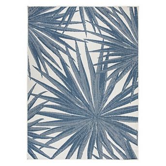 World Rug Gallery Tropical Leaves Nature Inspired Indoor/Outdoor Area Rug