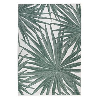 World Rug Gallery Tropical Leaves Nature Inspired Indoor/Outdoor Area Rug