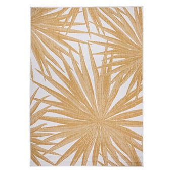 World Rug Gallery Tropical Leaves Nature Inspired Indoor/Outdoor Area Rug
