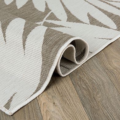 World Rug Gallery Contemporary Floral Leaves Nature Inspired Indoor/Outdoor Area Rug