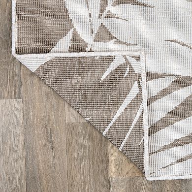 World Rug Gallery Contemporary Floral Leaves Nature Inspired Indoor/Outdoor Area Rug