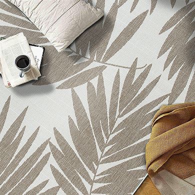 World Rug Gallery Contemporary Floral Leaves Nature Inspired Indoor/Outdoor Area Rug