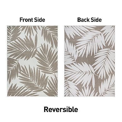 World Rug Gallery Contemporary Floral Leaves Nature Inspired Indoor/Outdoor Area Rug