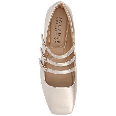 Journee Darlin Women's Tru Comfort Foam Multi Strap Square Toe Flats
