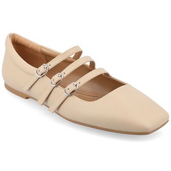 Journee Darlin Women's Tru Comfort Foam Multi Strap Square Toe Flats