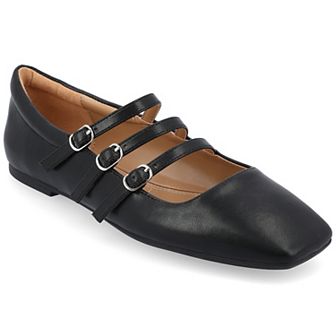 Journee Darlin Women's Tru Comfort Foam Multi Strap Square Toe Flats