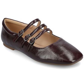 Journee Darlin Women's Tru Comfort Foam Multi Strap Square Toe Flats