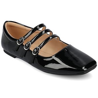 Journee Darlin Women's Tru Comfort Foam Multi Strap Square Toe Flats