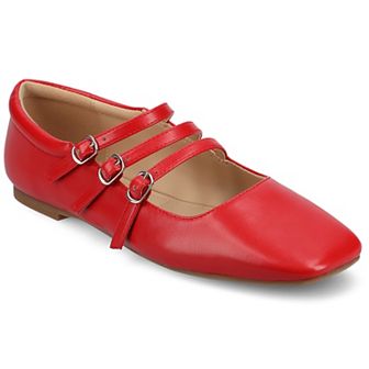 Journee Darlin Women's Tru Comfort Foam Multi Strap Square Toe Flats