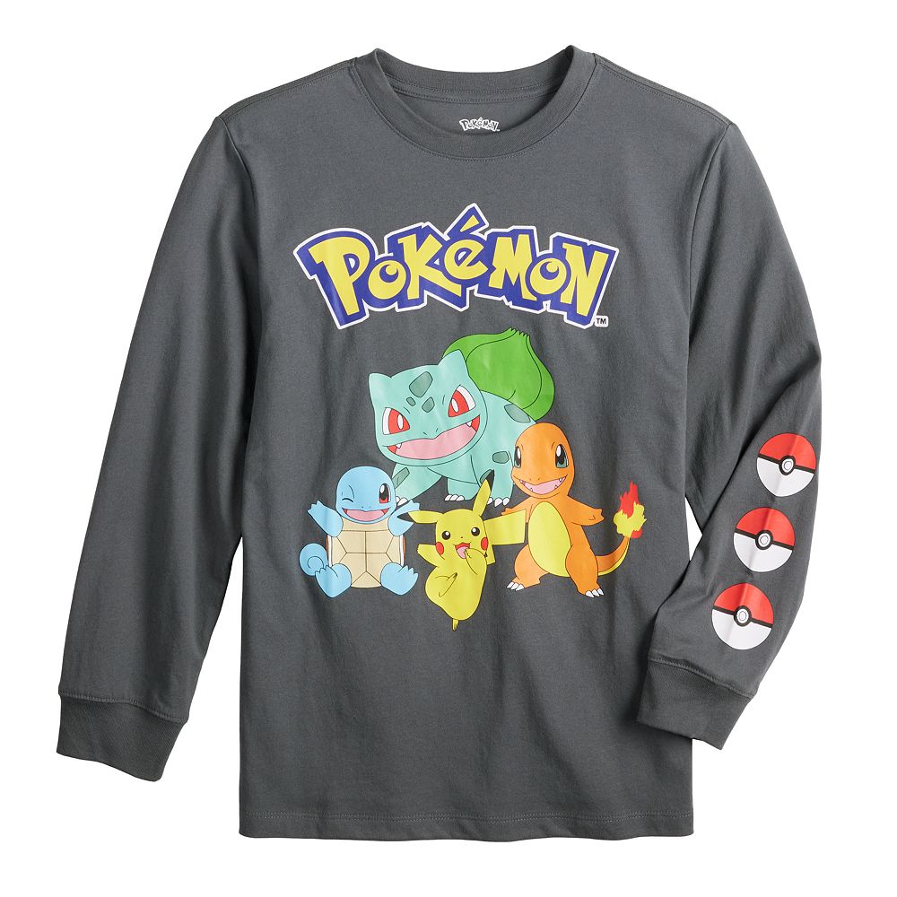 Boys 8-20 Pokemon Squad Long Sleeve Graphic Tee