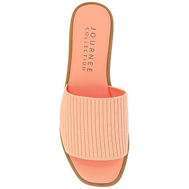 Journee Collection Prisilla Women's Tru Comfort Foam Linen Slip On Slide Sandals