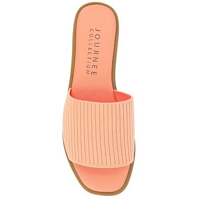 Journee Prisilla Women's Tru Comfort Foam Linen Slip On Slide Sandals