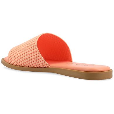 Journee Prisilla Women's Tru Comfort Foam Linen Slip On Slide Sandals