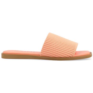 Journee Collection Prisilla Women's Tru Comfort Foam Linen Slip On Slide Sandals