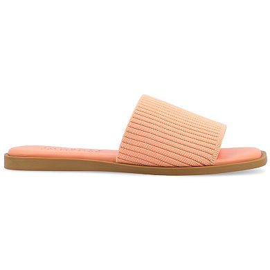 Journee Prisilla Women's Tru Comfort Foam Linen Slip On Slide Sandals
