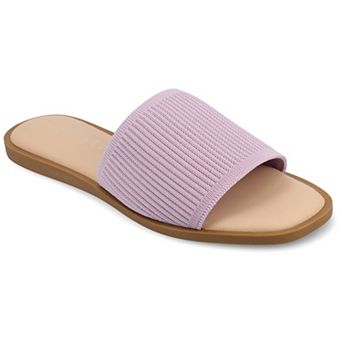 Journee Prisilla Women's Linen Slip On Slide Sandals