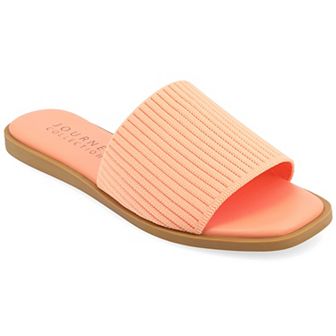 Journee Prisilla Women's Tru Comfort Foam Linen Slip On Slide Sandals