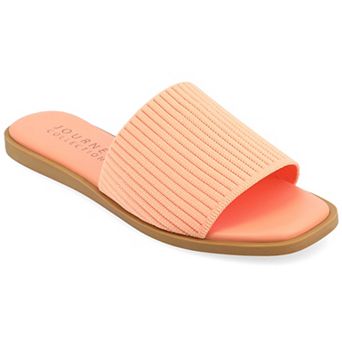 Journee Prisilla Women's Linen Slip On Slide Sandals