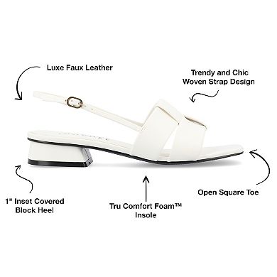 Journee Tabatha Women's Tru Comfort Foam Low Covered Block Heel Sandals